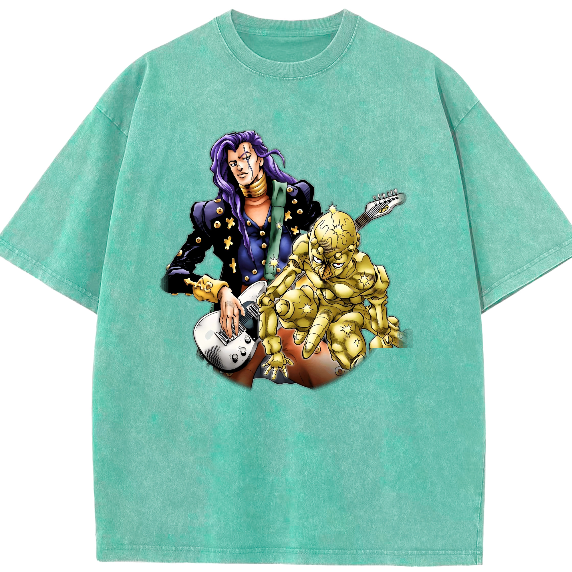 （画像用） ジョジョの奇妙な冒険 おといし あきら JoJo's Bizarre Adventure Akira Otoishi 綿100% ヴィンテージ風 半袖Tシャツ（フロントプリント）